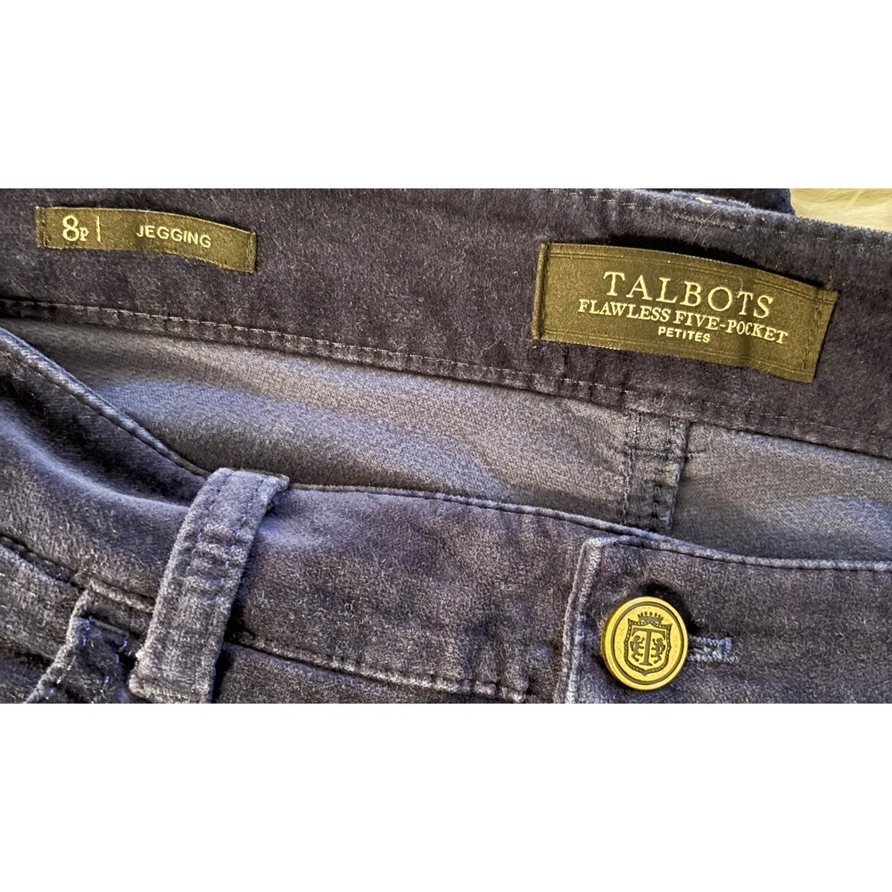 Talbots Flawless Five-Pocket Petite Blue Velvet Jegging – Size 6P - Picture 2 of 5
